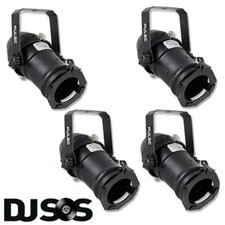 4 x Black Pulse PAR16 Birdie Can 230v Parcan Lantern DJ Stage Spotlight