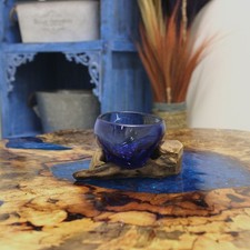 MINI BLUE MOLTEN GLASS VASE
