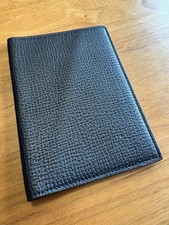 Smythson Of Bond Street Passport Holder In Black Panama Leather