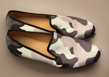 DUKE + DEXTER Smart Grey/Brown Stealth Camo Slip On Loafer Shoes Size UK 10/11