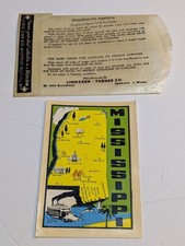 Mississippi Luggage Label Travel Decal Map Graphic Vintage