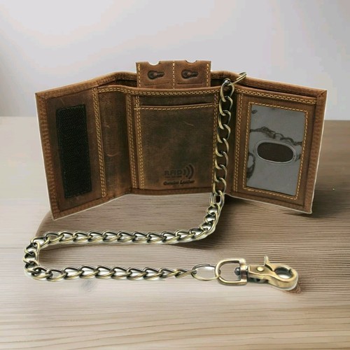 Rfid leather trifold chain - rfid,