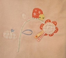 Mamas & Papas pink Fleece Blanket Ladybird Flower 100x140cm cot