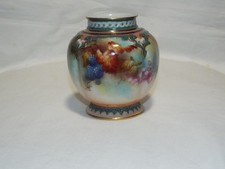 Antique 1908 handpainted Royal Worcester vase in Autumn Fruits
