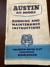 AUSTIN A35 RUNNING AND MAINTENANCE INSTRUCTIONS AND A30/35 WORKSHOP MANUAL