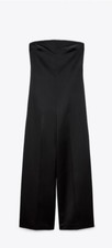 ZARA WOMEN SATIN JUMPSUIT WITH