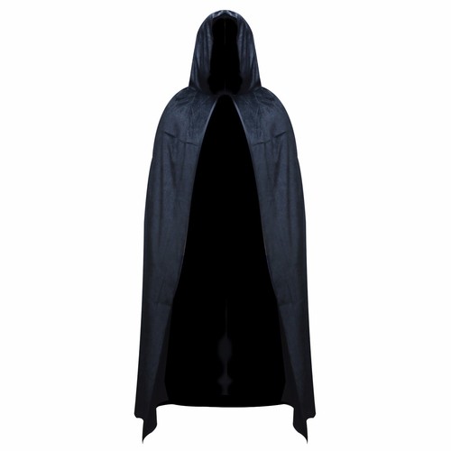 Black velvet hooded - black,