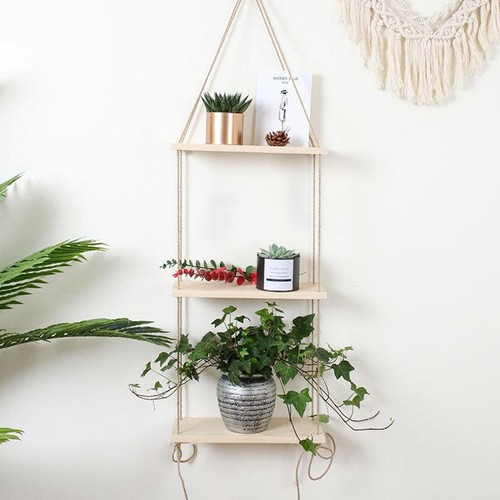 Wooden floating shelves with - shelves,