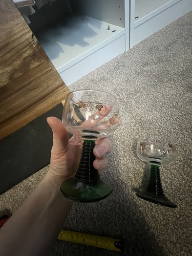 Pair vintage wine glasses - pair,