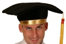HAT MORTAR BOARD BLACK & GOLD