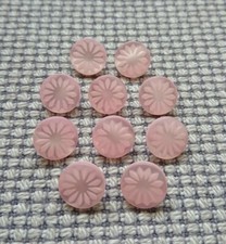 10 Small Pink Plastic Flower Daisy Buttons Children Craft Sewing 11mm Shank