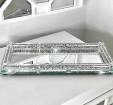 CRYSTAL FILLED TRAY FOR TEA COFFEE SUGAR DIAMOND CRUSHED JARS CANISTERS STORAGE✨