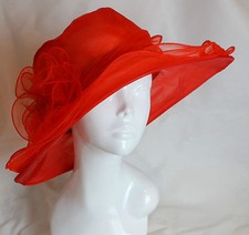 Large Hat Fascinator Weddings Ladies Day Race Royal Ascot Hatinator Brim Organza