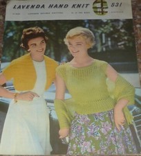 Original Vintage Lavenda Knitting Pattern Ladies DK Jumper Stole & Bolero No 531