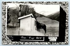 POSTCARD VIRGINIA CITY MONTANA - THE TIP OFF - BONNIE SINCLAIR - HORSE AND SHED