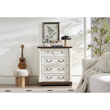 Walnut Rustic 5 Drawer Chest