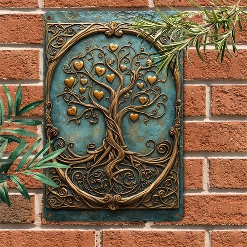 Gold hearts tree - hearts, of