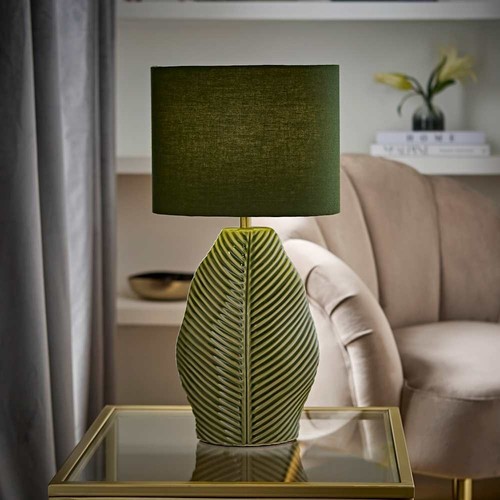 Leaf embossed ceramic table - leaf,