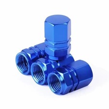 Blue tyre valve dust - 4x,
