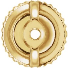 Earring Backs Threaded 14K Solid Yellow or White Gold 6.4mm Pad Quality