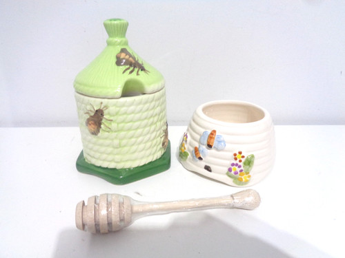 Pair vintage beehive - of, honey
