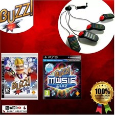 PS3 Buzz - QUIZ  GAME + 4x Wired Buzz Buzzers  - Sony Playstation 3 TRUSTED SHOP