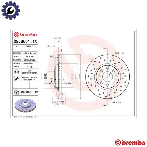 Brake disc 8601 1x for - brake,
