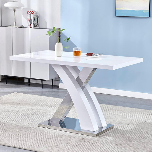 Dining table 120cm high gloss - dining,