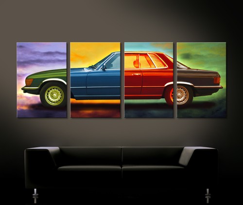 Pop art mercedes slc canvas - mercedes,