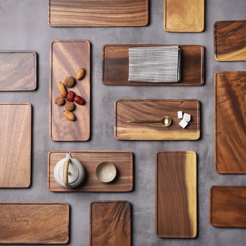 Rectangle wooden tea tray - tea,