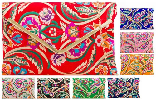 Womens ladies satin clutch bag - satin,