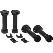 Unit Legs Black Adjustable Cabinet Feet For Base Unit Plinth, 40 legs, 20 Clips