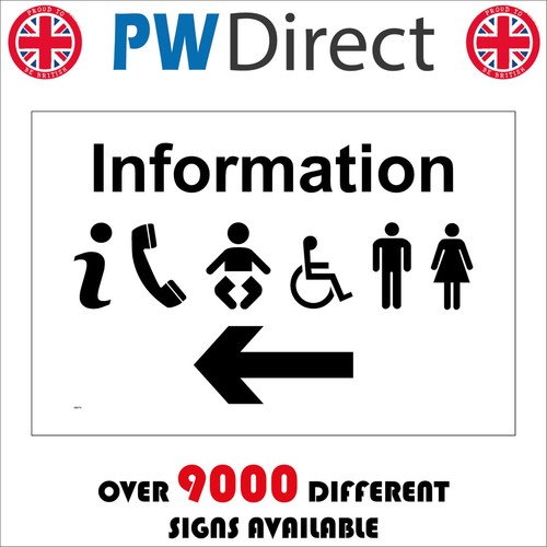 Sign information left arrow - information,