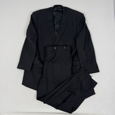 Balmain Paris Men’s Vintage 90s Black 2 Piece Suit Jacket 46S Trousers W40 L28