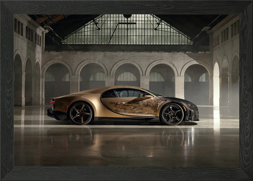 Gold bugatti chiron framed - gold,