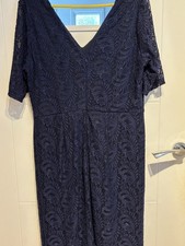 Navy Blue Laced Dress From BHS