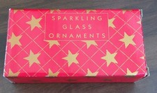 Vintage Avon Spun Glass Christmas Tree Ornaments Reindeer Angel Snowman In Box