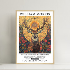 William Morris Stag print Nature exhibition poster