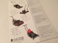HAYTER Hobby Hayterette Ambassador & 21 Lawnmowers 1980s Original Sales Brochure