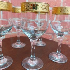 Wine glasses set - gold, rim