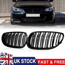 M SPORT STYLE GLOSS BLACK FRONT KIDNEY GRILLES FOR BMW 5 SERIES E60 E61 2003-10