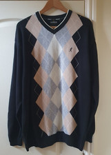 Guinness Jumper Men's Argyle  XL 52" Chest Cotton Traders Golf  100% Cotton