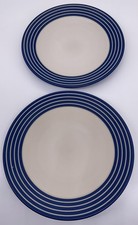 Denby Stoneware - Intro - Blue Stripe - Salad Dessert Plate X 2 - 8”
