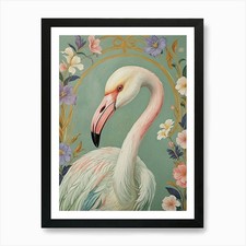 Pastel Tropical Flamingo Art