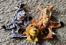 Madagascar Hand Puppets - Bundle Of Three - Alex, Marty, Melman.