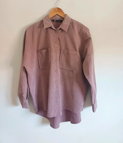 Zara pink corduroy collared - corduroy,