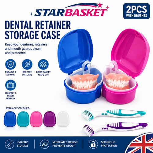 2pcs denture retainer case - 2pcs,