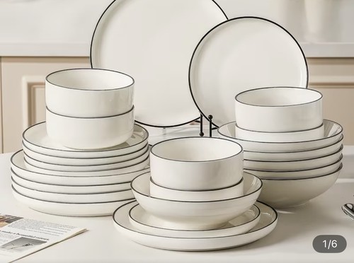Malacasa white 24pcs porcelain - white,