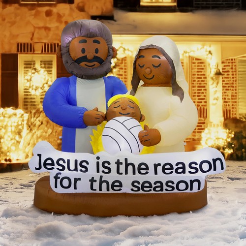 Black santa inflatable - santa,