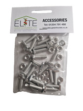 Elite Greenhouse Crop Head Bolts and Nuts 22mm x20. Aluminium. Genuine. FreeP&P